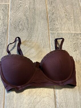 Tahari Deep Brown Lace Push up Bra - 34B